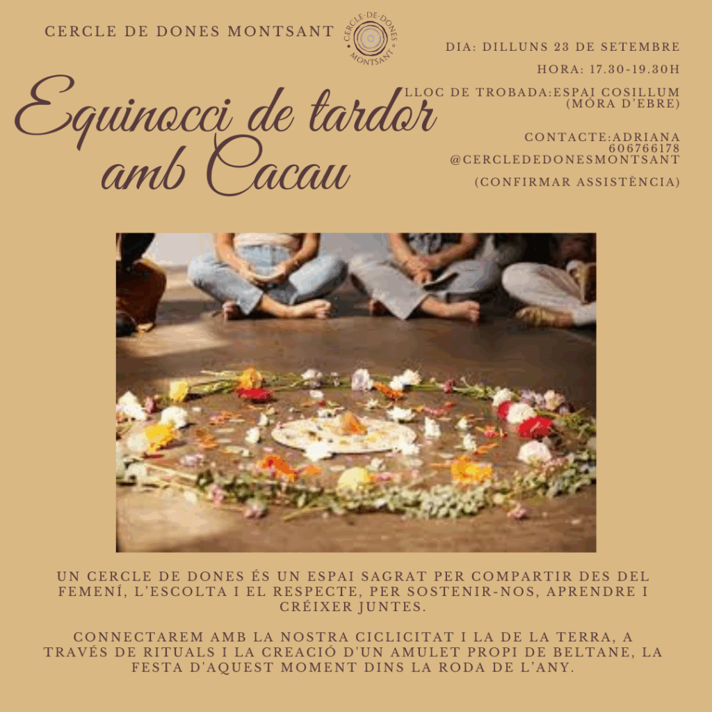 Cartell del taller "Equinocci de tardor amb Cacau".