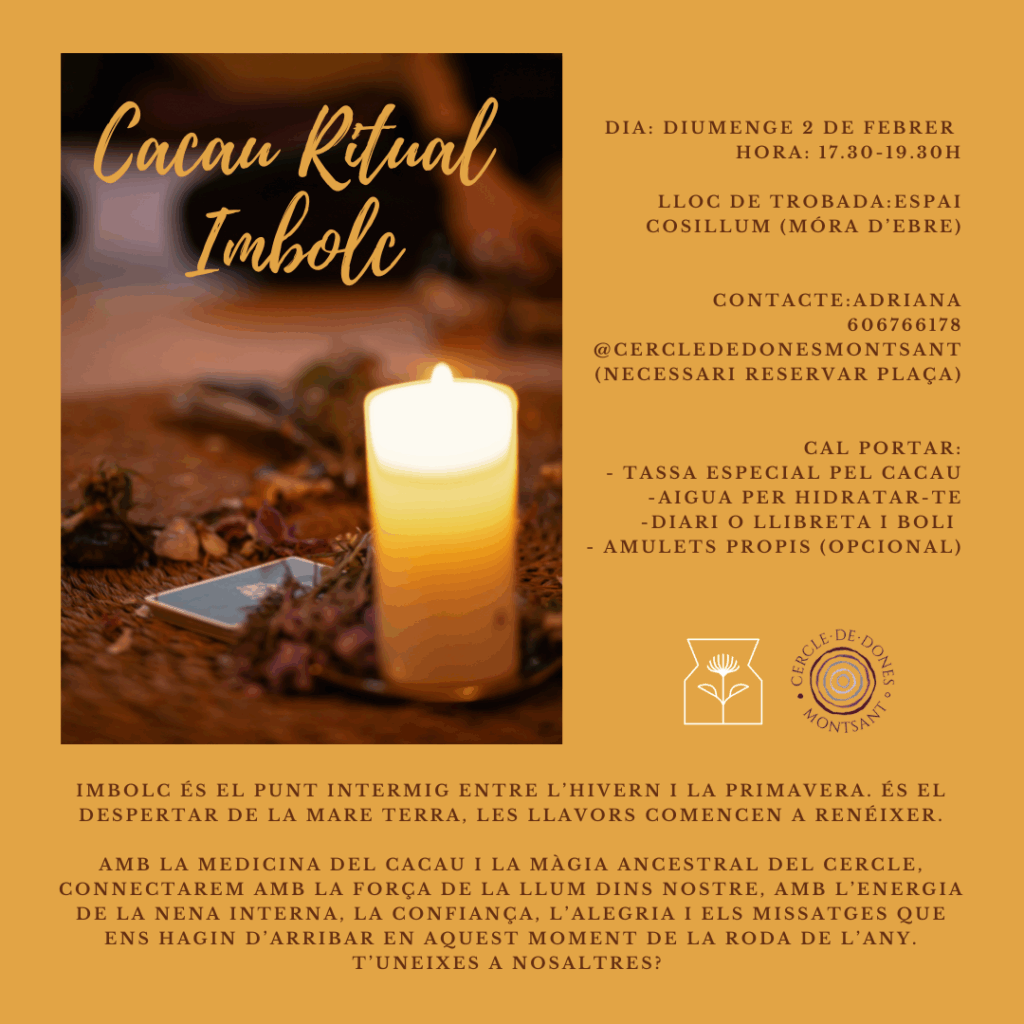 Cartell del taller "Cacau Ritual Imbolc".